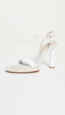 Jacquemus Les Novio Sandals / white leather ankle strap sandal / strappy high heels - flipped