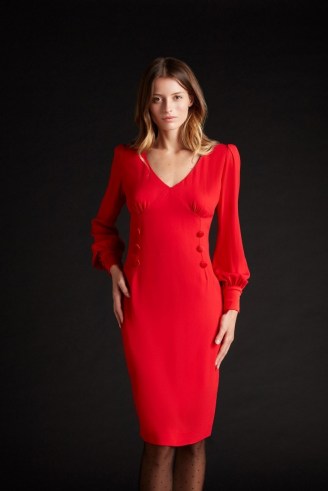 goat KACEY CADY PENCIL DRESS / LRD / vibrant red dresses
