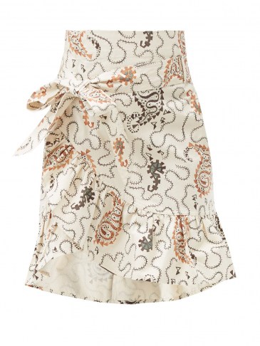 SABEL MARANT ÉTOILE Liliko fluted-hem paisley-print cotton skirt | ruffle trim skirts - flipped