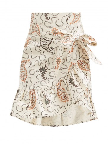 SABEL MARANT ÉTOILE Liliko fluted-hem paisley-print cotton skirt | ruffle trim skirts