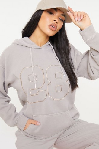 LORNA LUXE “NO. 89” TAUPE HOODIE | slogan pullover hoodies | celebrity inspired fashion - flipped
