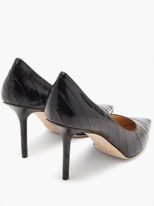 JIMMY CHOO Love 85 point-toe leather pumps / black pointed toe court shoes / stiletto courts - flipped