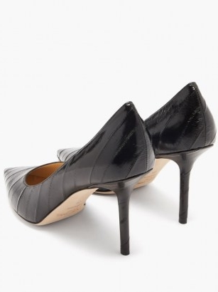 JIMMY CHOO Love 85 point-toe leather pumps / black pointed toe court shoes / stiletto courts