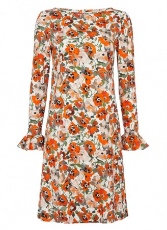 goat LUCY POPPY TUNIC DRESS / floral flared sleeve dresses - flipped