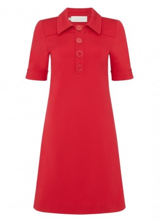 goat LULA JERSEY SHIRT DRESS / red retro A-line dresses - flipped