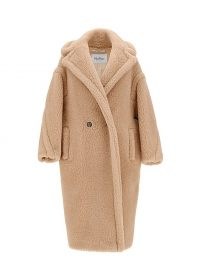MAX MARA Camel teddy coat ~ light brown textured coats