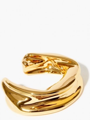 JIL SANDER Melting gold-dipped bracelet ~ sculptural open bracelets ~ contemporary cuffs - flipped