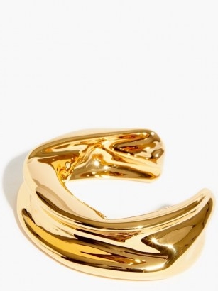 JIL SANDER Melting gold-dipped bracelet ~ sculptural open bracelets ~ contemporary cuffs