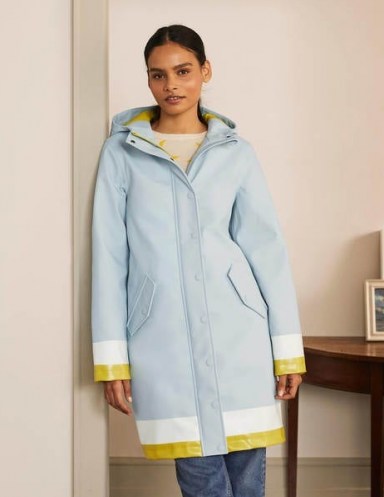 Boden Morris Waterproof Mac | light blue hooded rain macs | practical but stylish spring | casual coats