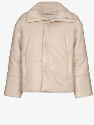 Nanushka Hide Vegan Leather Puffer Jacket ~ casual luxe style jackets - flipped