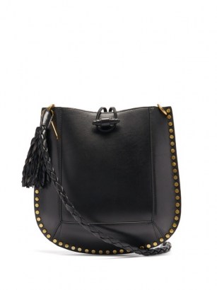 ISABEL MARANT Oskan studded leather shoulder bag | black stud detail bags
