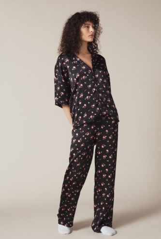 GHOST PENNY SATIN PJ SET Rose Ditsy / floral pyjama sets / pyjamas / nightwear