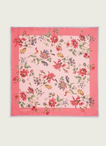 L.K. BENNETT PHELIA PINK SILK SCARF ~ floral scarves - flipped