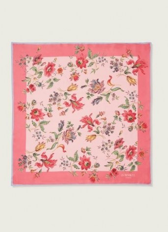 L.K. BENNETT PHELIA PINK SILK SCARF ~ floral scarves