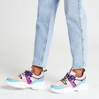 RIVER ISLAND Purple panelled chunky lace up trainers