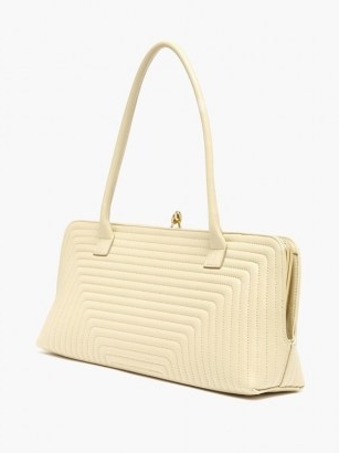 JIL SANDER Quilted-leather shoulder bag in cream ~ vintage shaped handbag