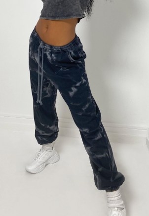 sarah ashcroft x missguided grey tie dye 90s joggers ~ cuffed jogging bottoms - flipped