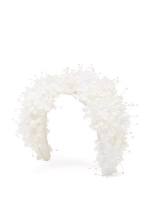 STEPHEN JONES Shine floral-appliqué headband ~ bridal hair accessories ~ wedding day headbands ~ floral applique ~ beaded - flipped