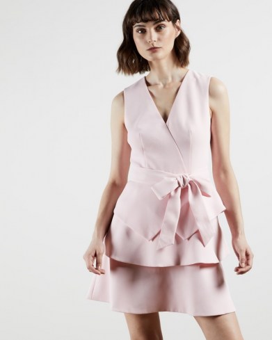 TED BAKER REINAH Tiered sleeveless dress in Pink