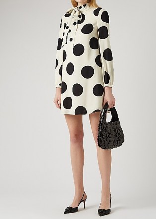 VALENTINO Polka-dot silk mini dress | retro dresses | monochrome | vintage style fashion - flipped