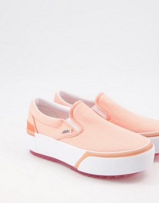 Vans Classic Slip-On Stacked trainers in pink - flipped
