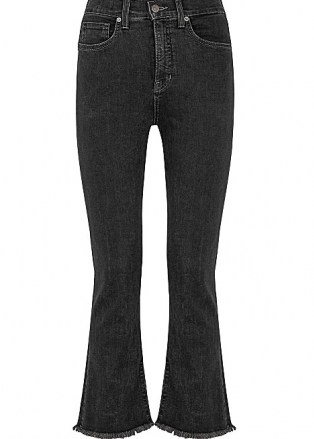 VERONICA BEARD Carly black kick-flare jeans | crop leg flares