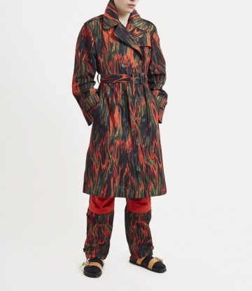 Vivienne Westwood BEN TRENCH COAT FLAME PRINT | printed coats - flipped