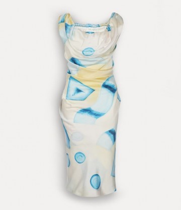 Vivienne Westwood GINNIE PENCIL DRESS JULY AFTER THE RAIN ~ printed organic silk dresses - flipped