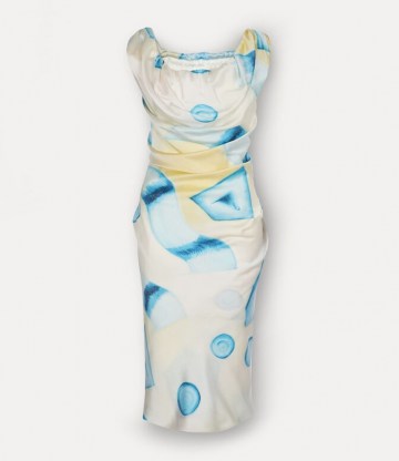 Vivienne Westwood GINNIE PENCIL DRESS JULY AFTER THE RAIN ~ printed organic silk dresses