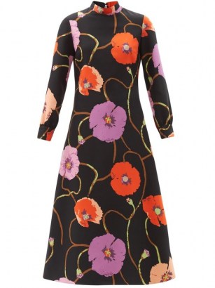 GUCCI X Ken Scott floral-print silk-blend dress ~ vintage prints ~ bold printed A-line midi dresses - flipped