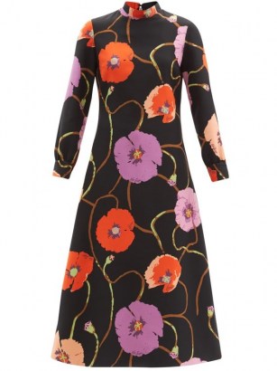 GUCCI X Ken Scott floral-print silk-blend dress ~ vintage prints ~ bold printed A-line midi dresses