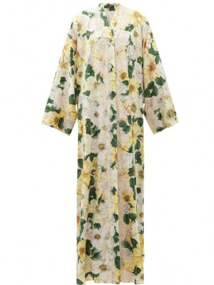 DOLCE & GABBANA Camelia-print silk-blend charmeuse gown ~ floral print gowns ~ beautiful Italian clothing