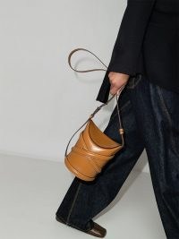 Alexander McQueen The Curve tan-leather bucket bag