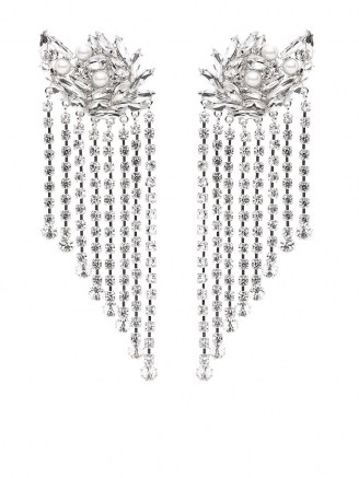 Alessandra Rich crystal-cascade drop earrings - flipped