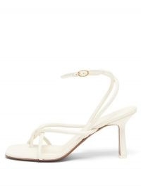 NEOUS Alkes square-toe leather sandals ~ white strappy sandal