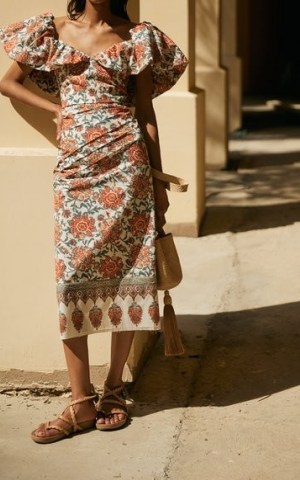 Johanna Ortiz Art De Vivre Printed Cotton Dress / floral summer dresses - flipped