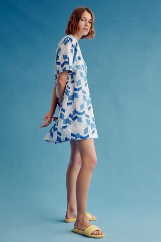Peter Som for Anthropologie Cressida Tunic Dress | printed cotton mini dresses for summer - flipped