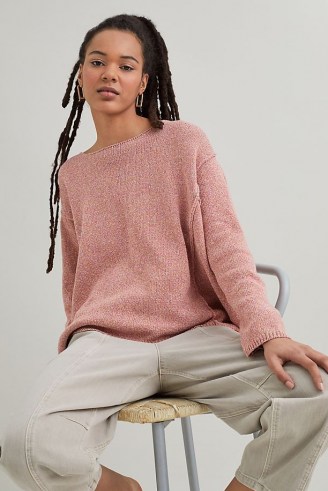 Beaumont Organic Alessandra Sweatshirt Coral | knitted drop shoulder pullover