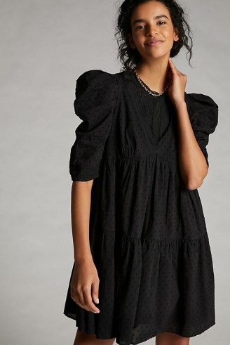 Forever That Girl Jane Lace Tunic Dress | romantic black volume sleeve dresses for summer - flipped