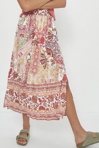 ANTHROPOLOGIE Indira Maxi Skirt / floral mixed print skirts - flipped