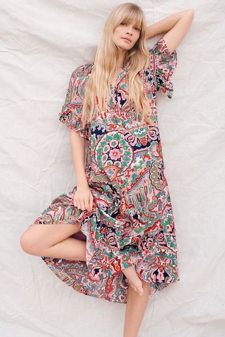 ANTHROPOLOGIE Antoinette Ruffled Midi Dress / boho summer dresses - flipped