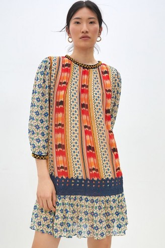 Verb by Pallavi Singhee Isa Embroidered Tunic Dress / mixed print dresses