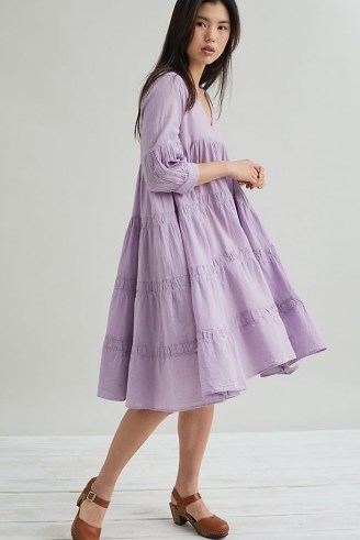 Devotion Ruffled Mini Dress in Lilac ~ tiered dresses - flipped