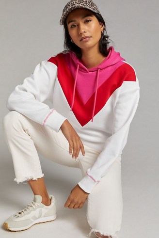 Maeve Colourblocked Chevron Hoodie ~ colour block pullover hoodies