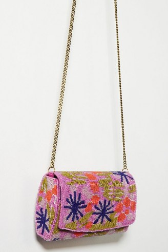 Vera Perennial Beaded Clutch in Pink ~ bead embellished bags