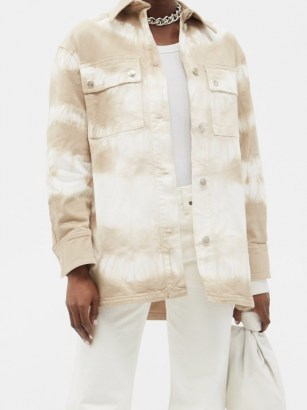 STELLA MCCARTNEY Bamboo Safari tie-dyed denim jacket ~ white and beige jackets