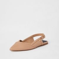 RIVER ISLAND Beige meshed sandals / pointed toe flats