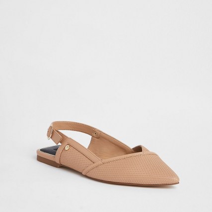 RIVER ISLAND Beige meshed sandals / pointed toe flats - flipped