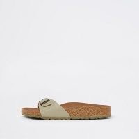 Birkenstock brown vegan one strap sandal ~ cork sole slip on sandals