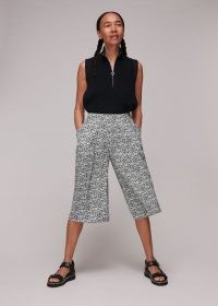 WHISTLES MIXED ANIMAL PRINT CULOTTE / black and white culottes